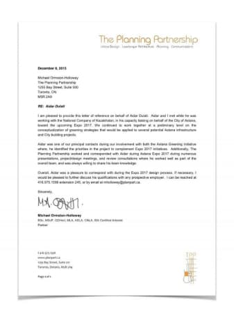 Planning Partnership Certificate